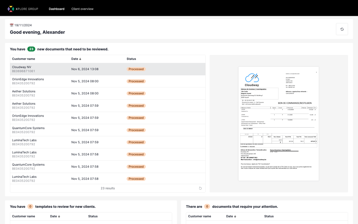 Document Processing Dashboard 